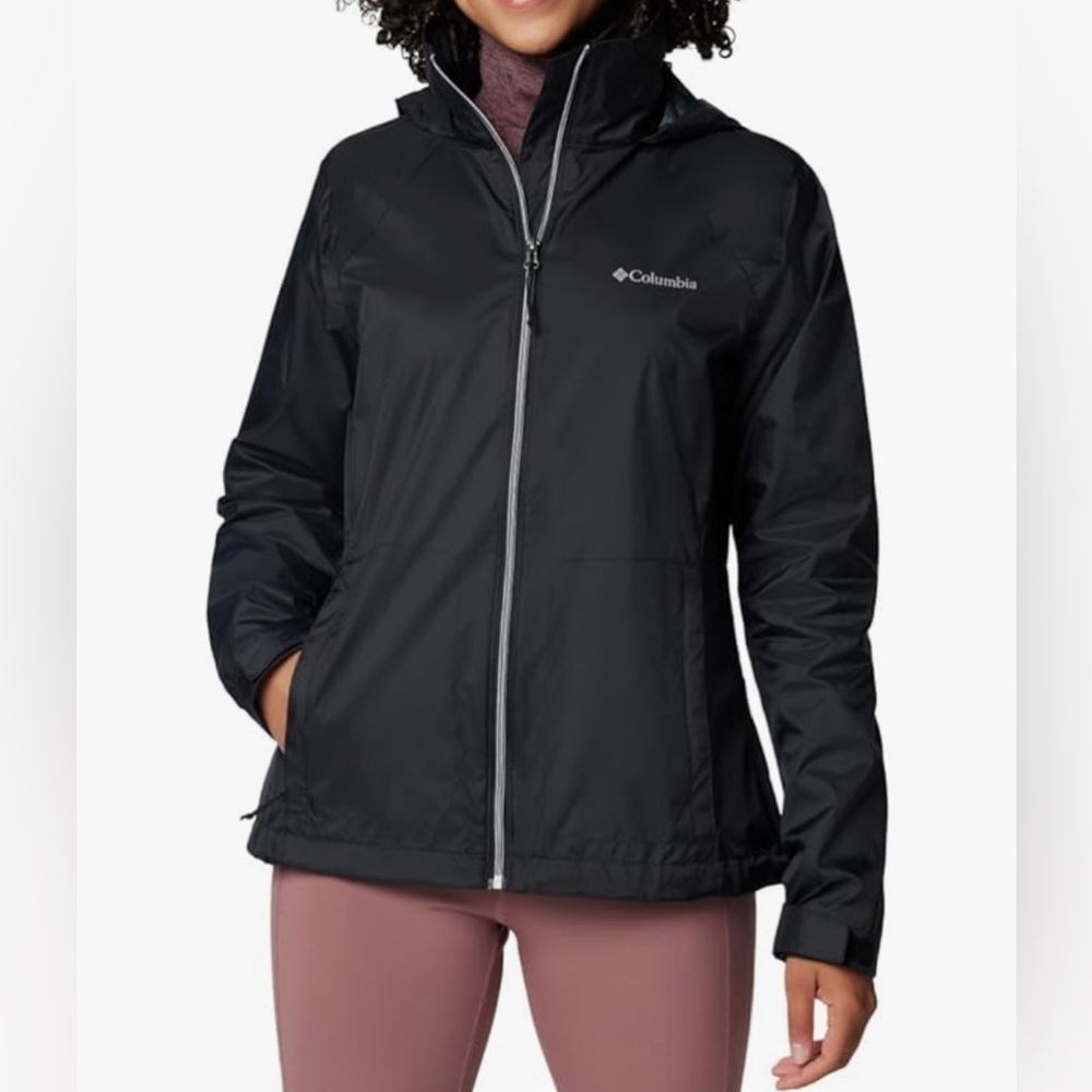 COLUMBIA WOMEN’S SWITCHBACK IV BLACK JACKET WITH HOOD NEW WITH TAGS 3X